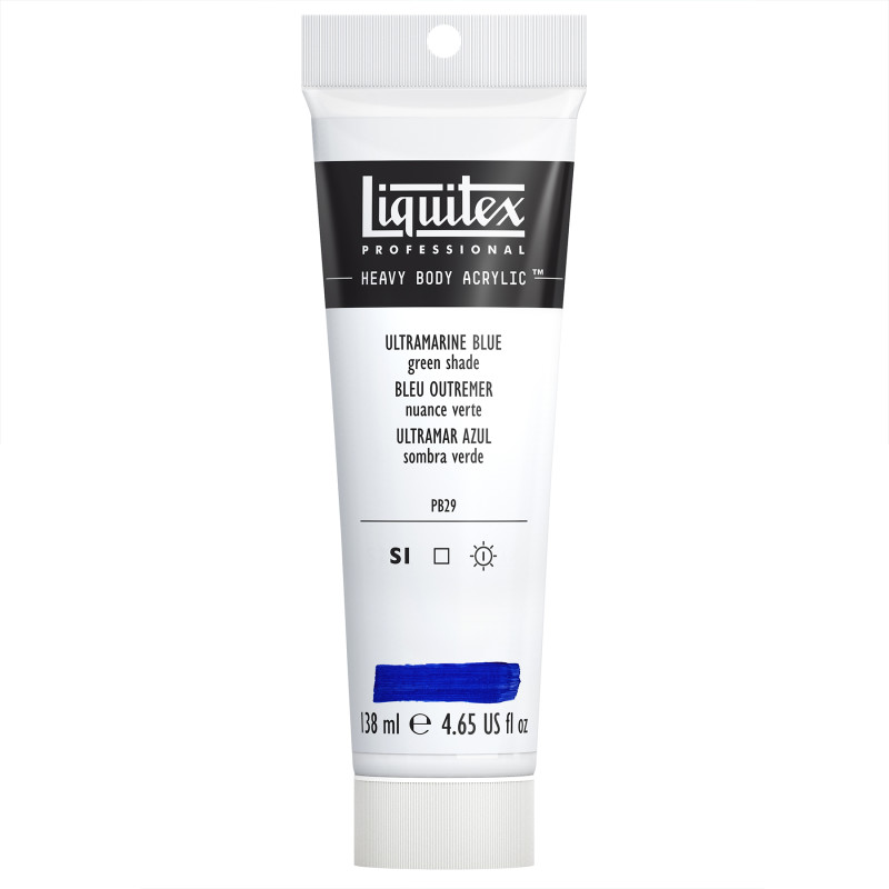 Professional Heavy Body Acrylic Paint, 138 mL Tube, Ultramarine Blue (Green Shade)