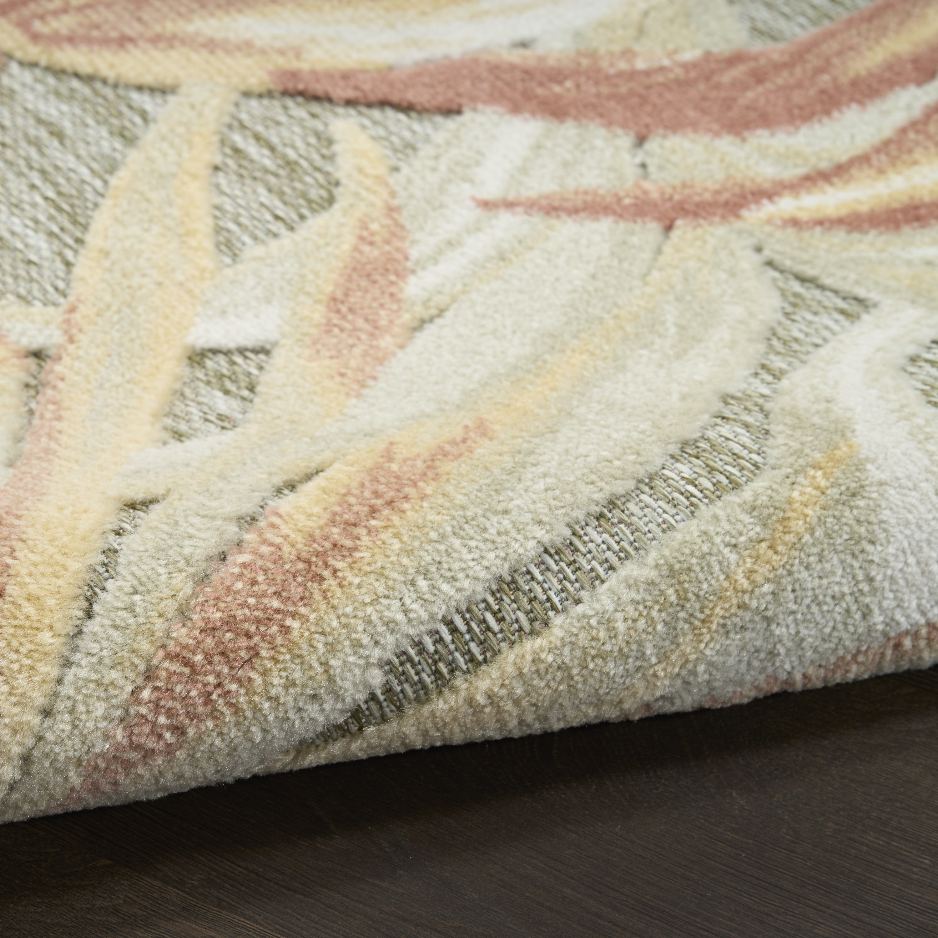 Nourison Aloha 3'6" x 5'6" Sage Rose Modern Rug