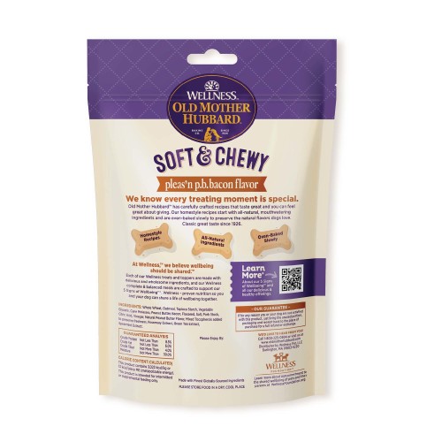 Old Mother Hubbard Soft & Chewy Pleas’N P.B. Bacon Flavor back packaging