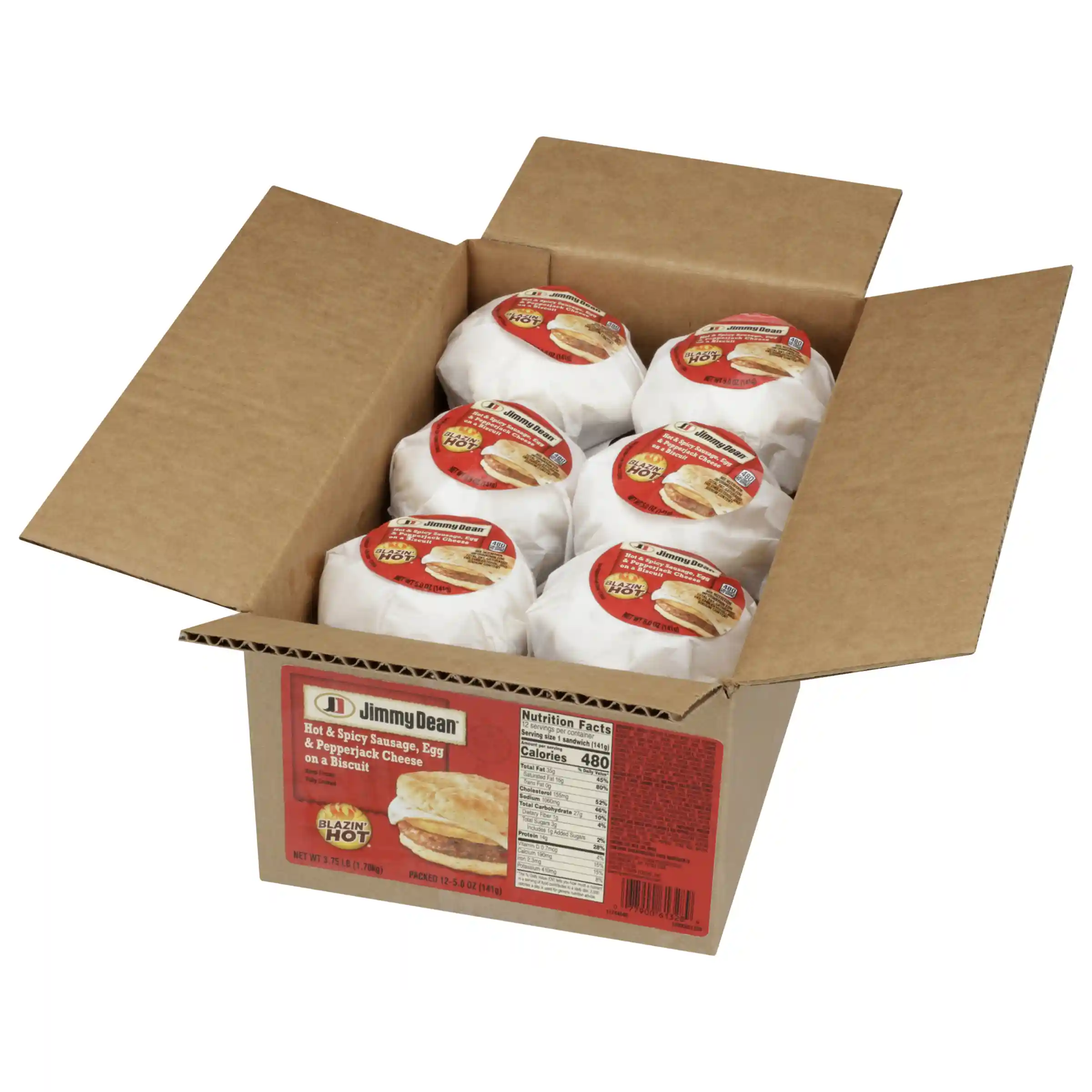 Jimmy Dean® Butcher Wrapped Blazin' Hot® Hot & Spicy Sausage, Egg & Pepper Jack Cheese Biscuit_image_4