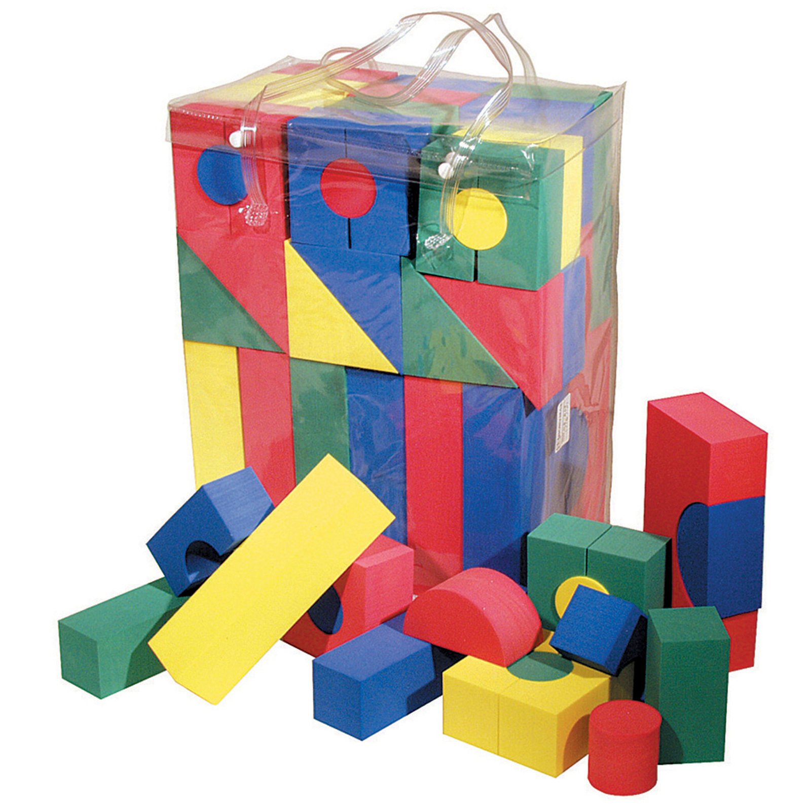 WonderFoam Activity Blocks, Assorted Primary Colors, Assorted Sizes, 68 Pieces image number null