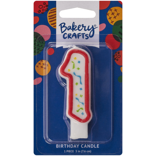 1 Party Red Numeral Candles