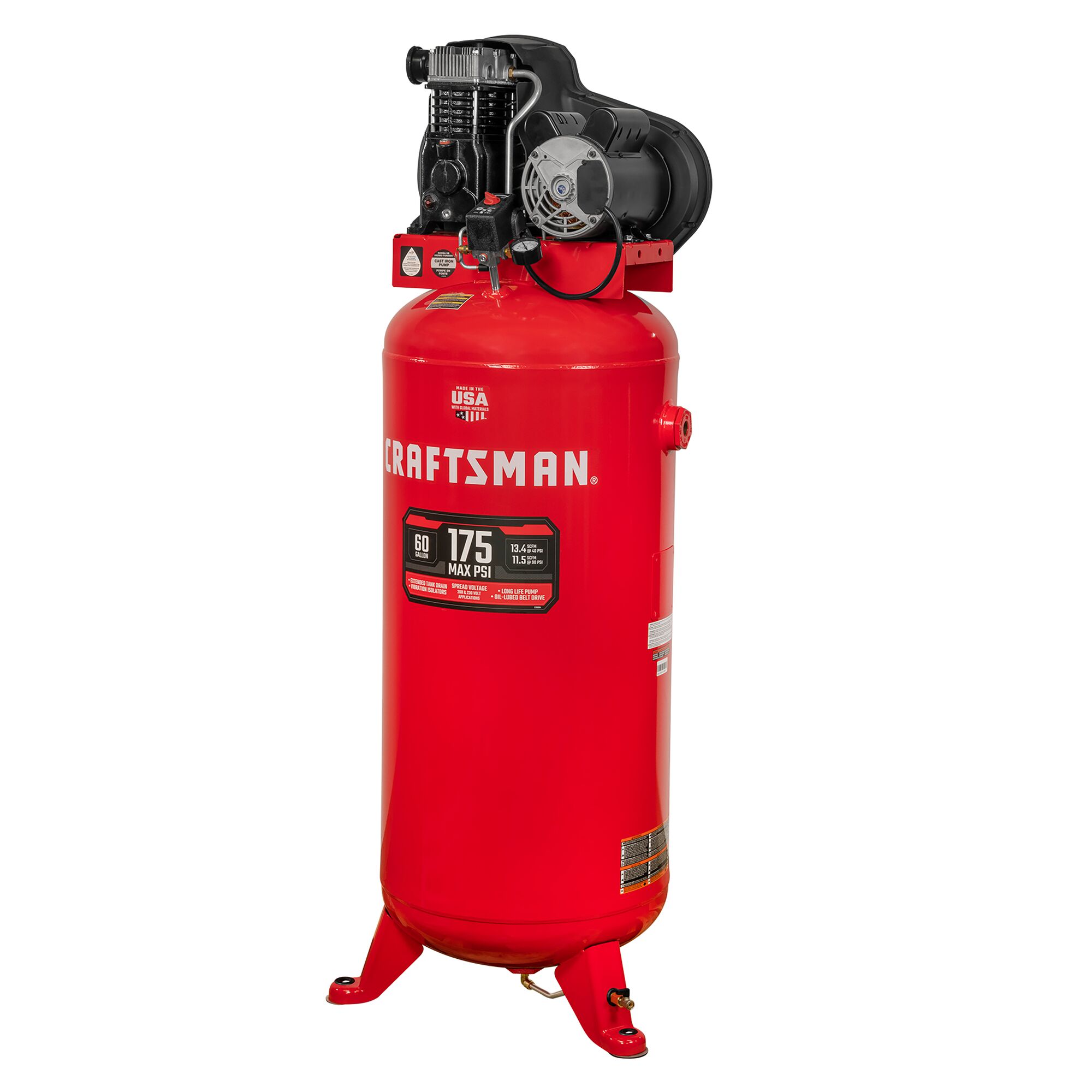 CRAFTSMAN 60-Gallons 175 PSI Vertical Air Compressor with Accessories main view 