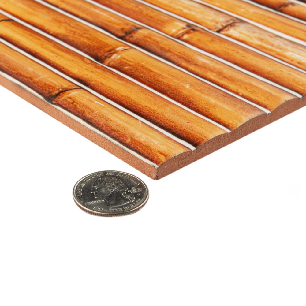 Bamboo Haven Clay Brown 5-7/8 in. x 11-7/8 in. Ceramic Wall Tile