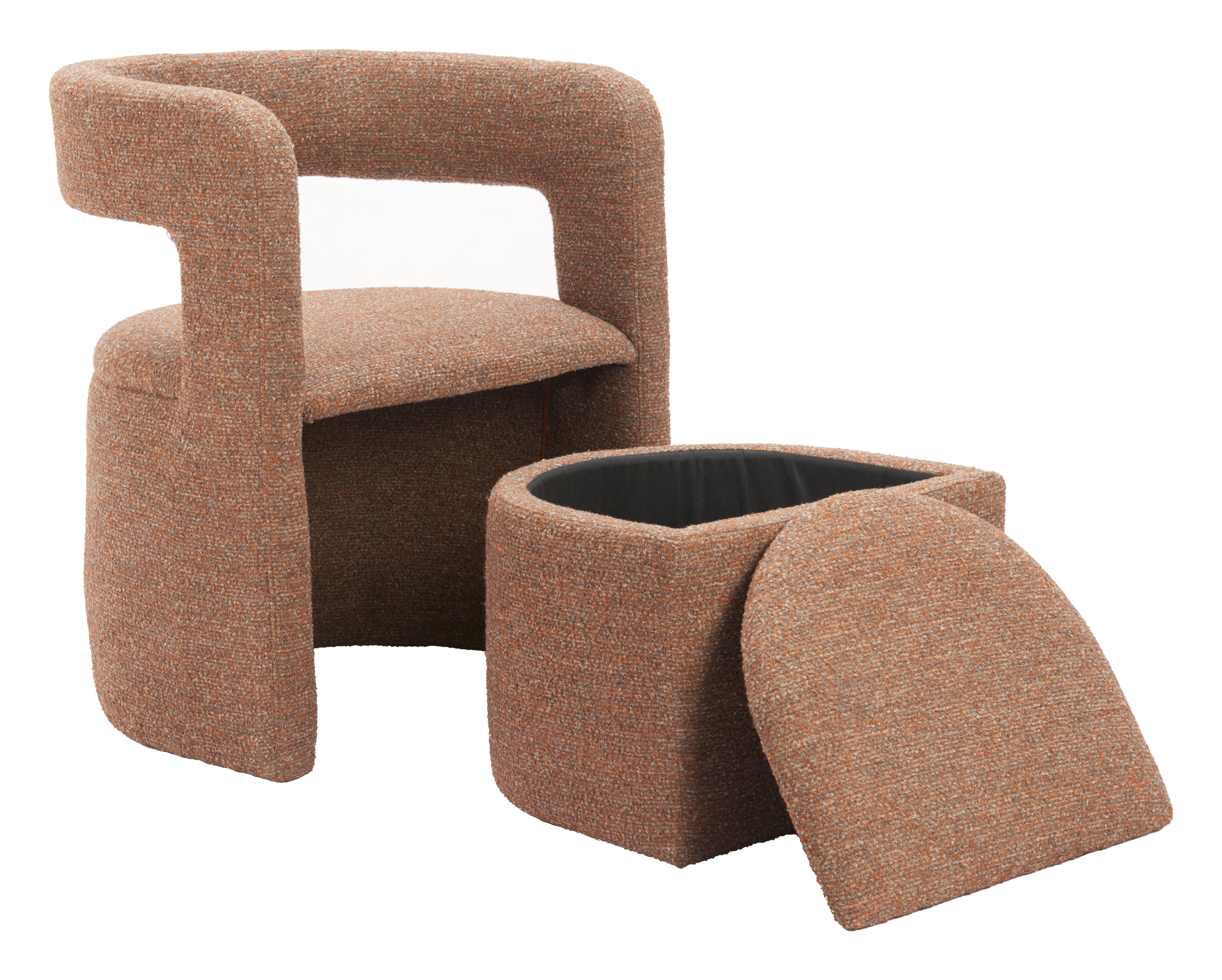 Atria Accent Chair & Ottoman Tawny Brown product image