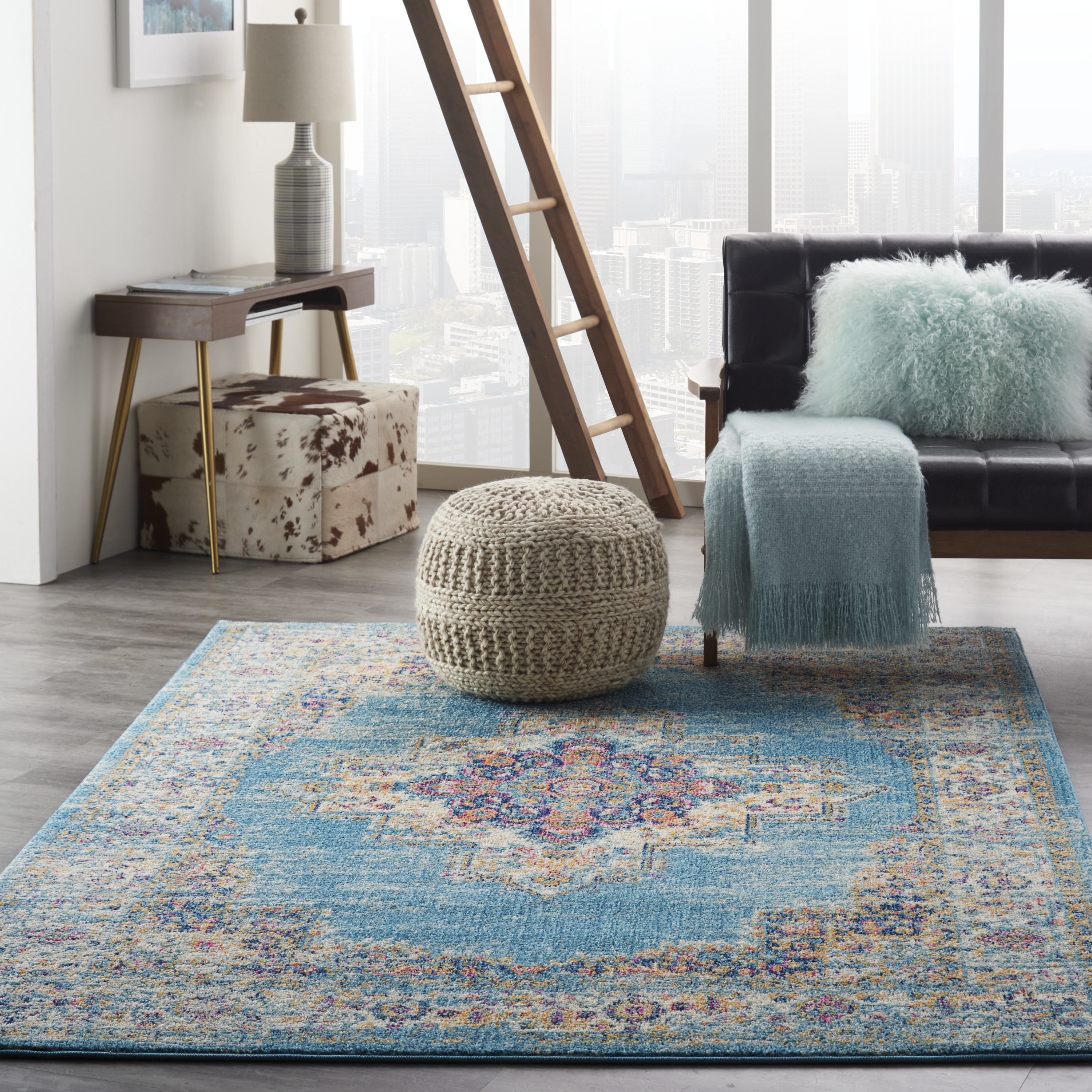 Nourison Passion 5'3" x 7'3" Light Blue Bohemian Indoor Rug