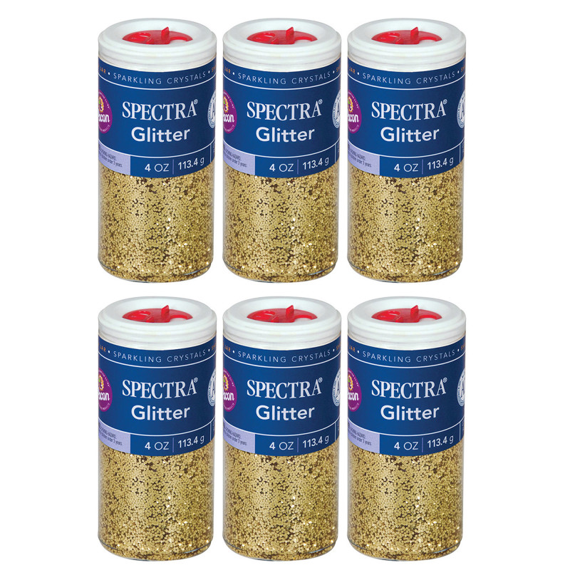 Glitter, Gold, 4 oz. Per Jar, 6 Jars
