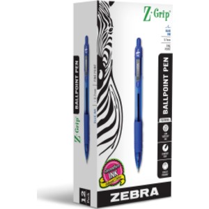 Z-Grip Flight Retractable Ballpoint Pen, 0.7 mm, Blue, 12-Pack