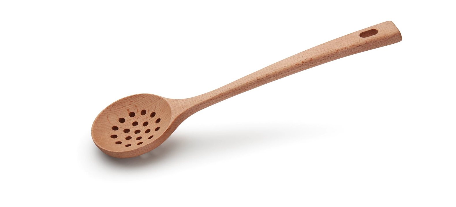 Cuchara ranurada de madera