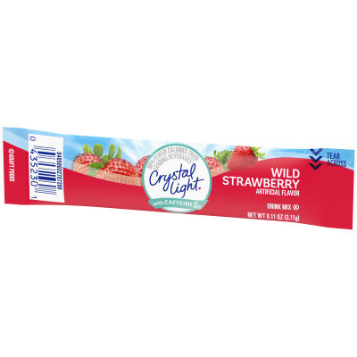 Crystal Light Wild Strawberry On-The-Go Powdered Drink Mix with Caffeine 0.11 oz Wrapper