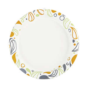 Boardwalk, Deerfield Printed Paper Plates, 9" dia, Coated/Soak Proof, Multicolor