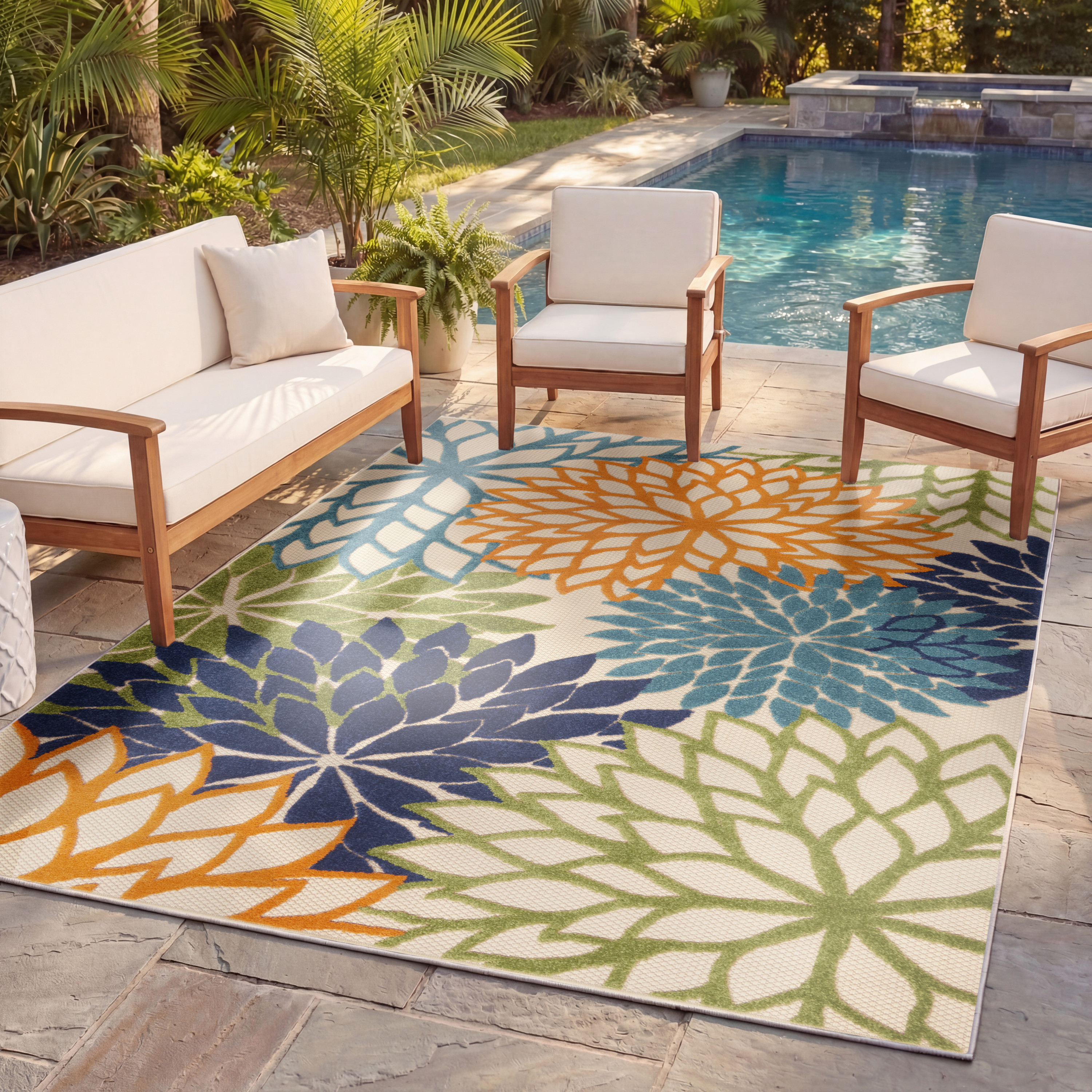 Nourison Aloha 6' x 9' Multicolor Tropical Rug