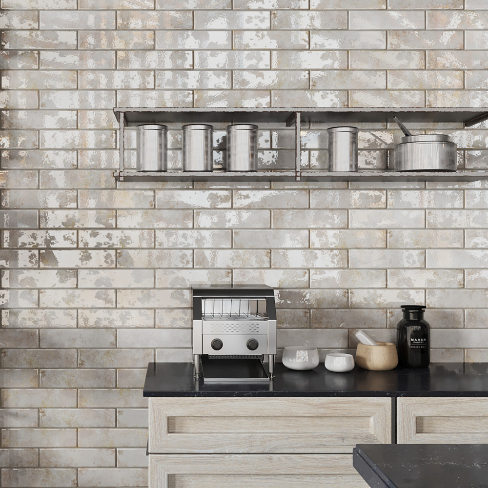 Biarritz Beige 3 in. x 12 in. Ceramic Wall Tile