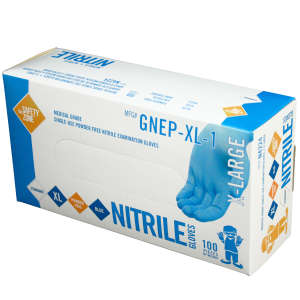 Supply Source, Safety Zone®, Medical Grade Gloves, Nitrile, 4.25 mil, Powder Free, XL, Blue