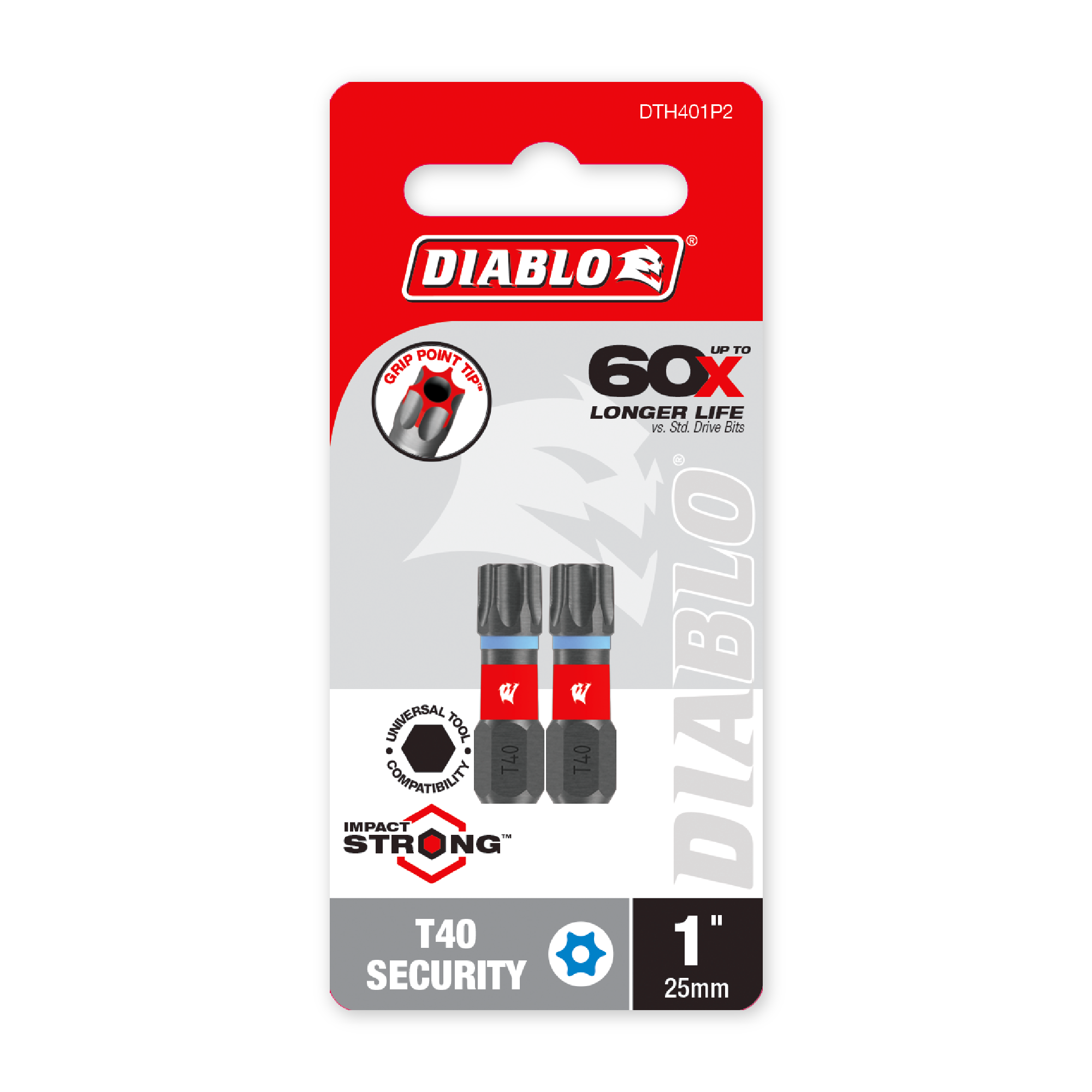Diablo 1 in. Torx Security T40 Drive Bit in its retail packaging, ready for the job box or tool bag