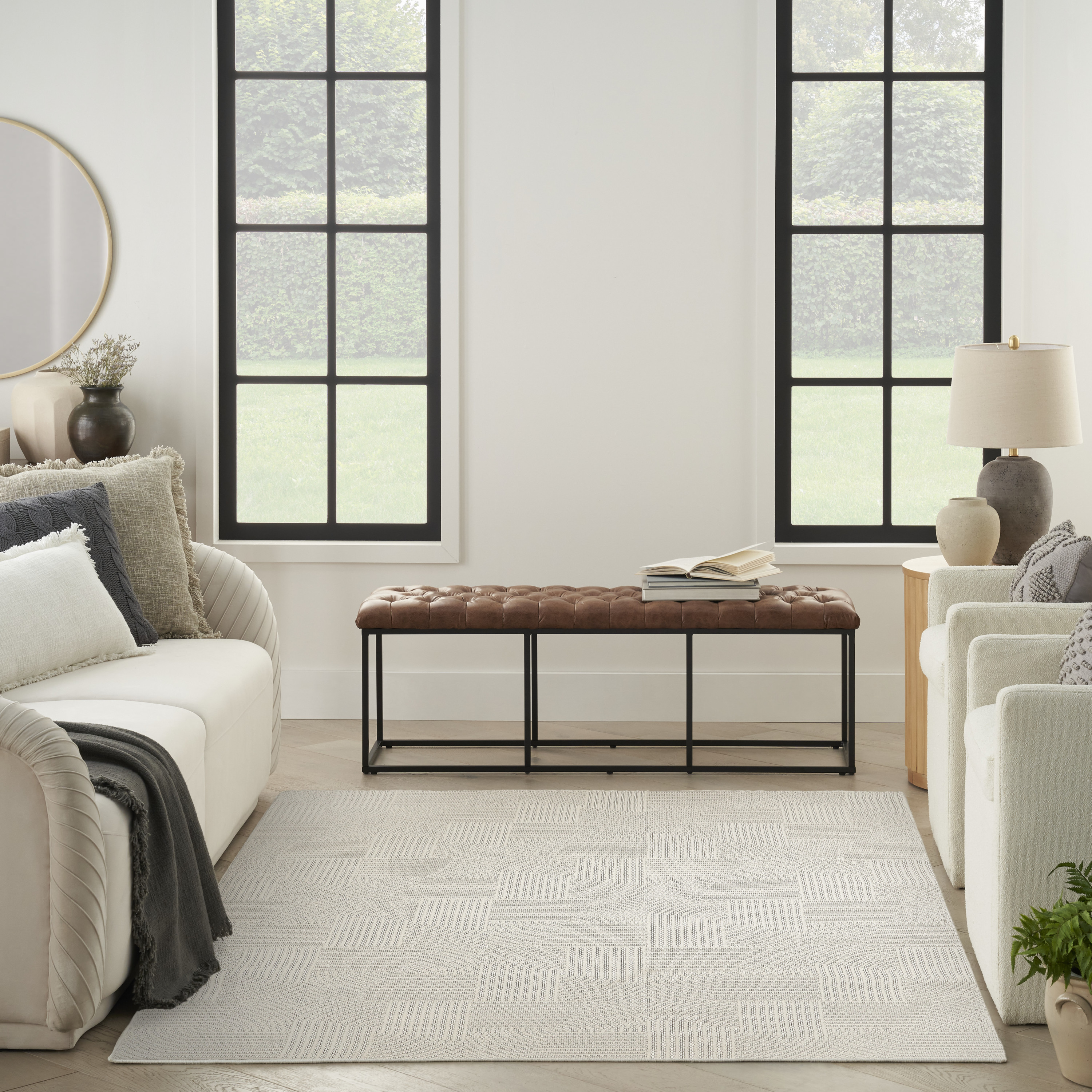 Nourison Natural Texture 7'10" x 9'10" Ivory Modern Indoor Rug