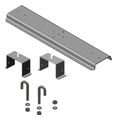 3" (80 mm) Channel Rack-To-Runway Mounting Plate with Bracket; for 20'"W to 24"W (510 mm to 610 mm) Runway; Glacier White