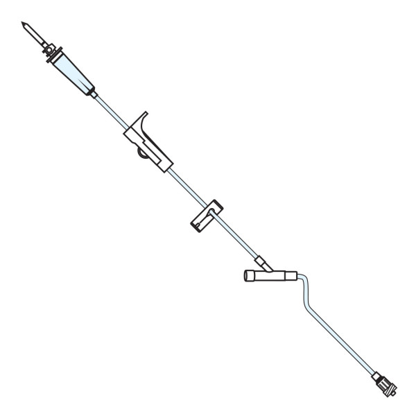 Each- V1482 - IV Administration Set, 106" 15 drp/ml w/1 Y Injection Site, Universal Spike, Slide Clamp and SPIN-LOCK® Connector