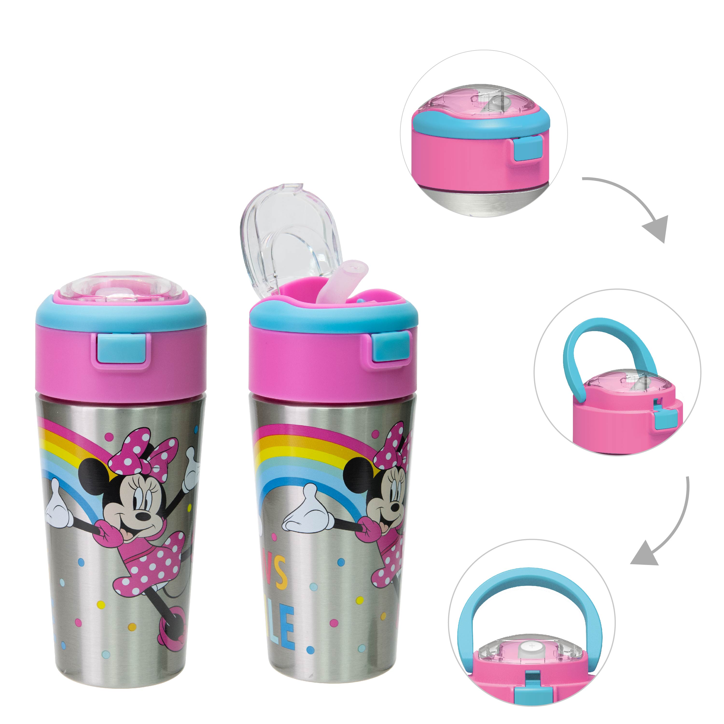 Disney 12 ounce Vacuum Insulated Reusable Stainless Steel Water Bottle, Minnie Mouse slideshow image 1 Disney 12 ounce Vacuum Insulated Reusable Stainless Steel Water Bottle, Minnie Mouse slideshow image 1