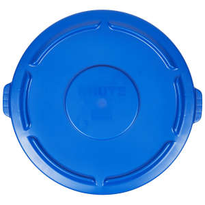 Rubbermaid Commercial, BRUTE, Self-Draining, Round, Resin, 55 gal, Blue, Receptacle Lid