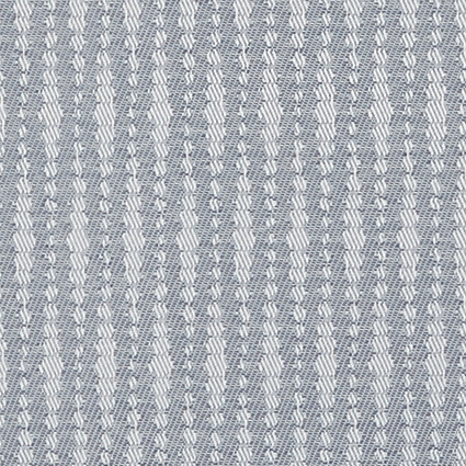 Light-gray woven fabric with narrow vertical chevron stripes; lying flat and static, showing a tight weave; close-up filling the frame under even, diffuse light with no visible surroundings.