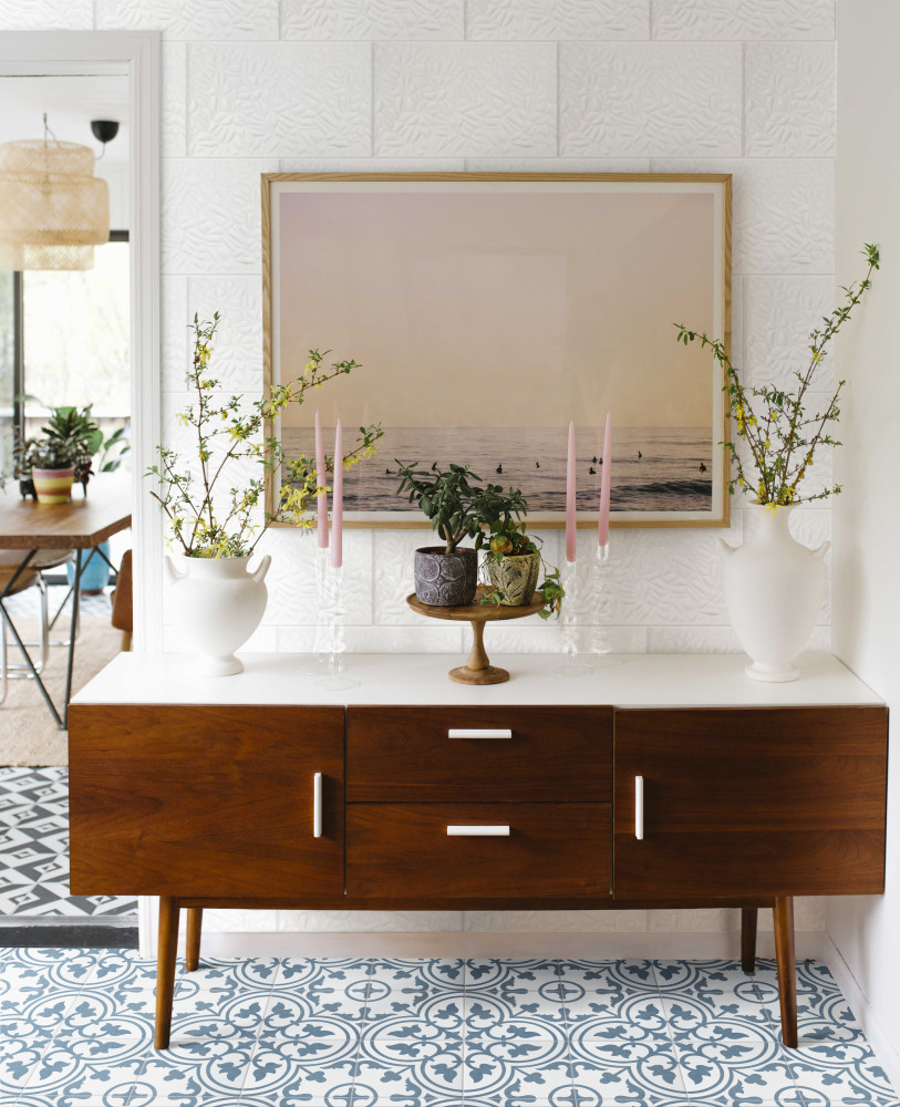 More Petal Glossy White 9-7/8 in. x 15-3/4 in. Ceramic Wall Tile