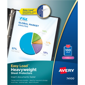 Clear Heavyweight Sheet Protectors, 100 Pack