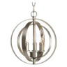 3 Light Sphere Pendant Steel Gray 120V 60W 10.12 Dia. 87.25 L x 11.75 H x 10.12 in. W