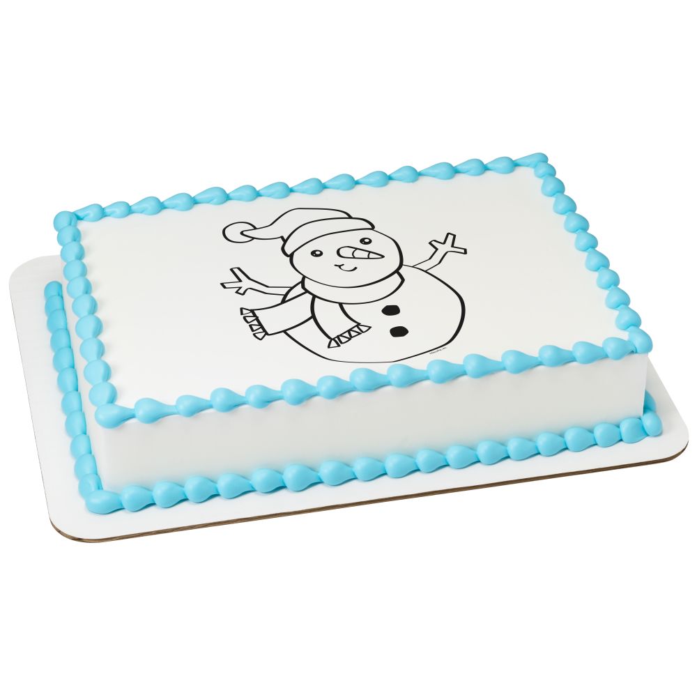 Image Cake Paintable Winter Snowman