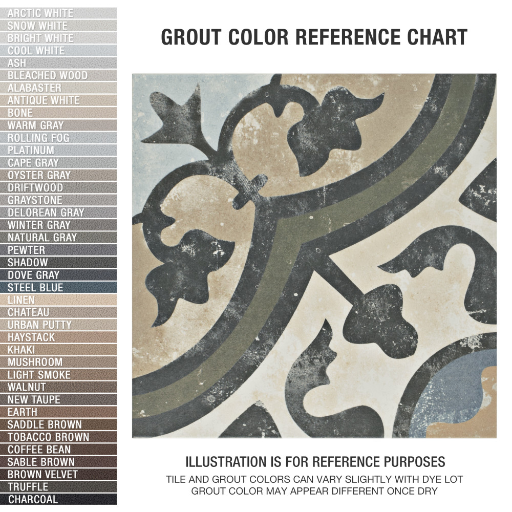 Evoque Carthusian 9-3/4 in. x 9-3/4 in. Porcelain Floor and Wall Tile