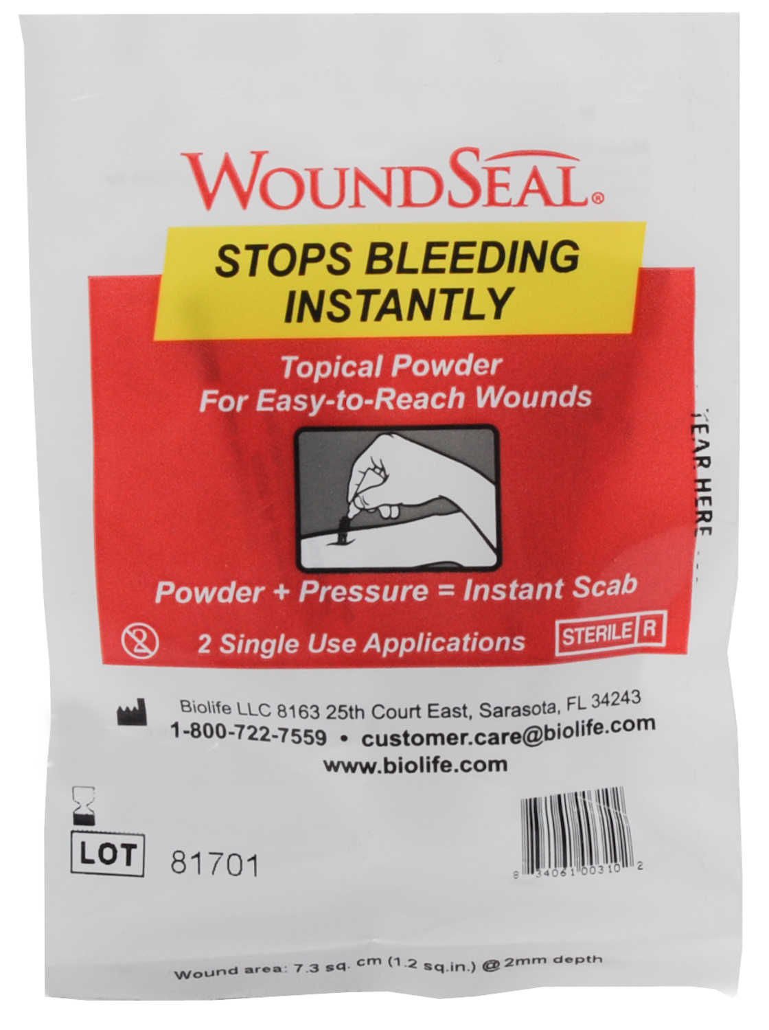 Medique Products WOUND SEAL, BLEEDING CNTRL BIOLIFE QR PDR (2/PK)