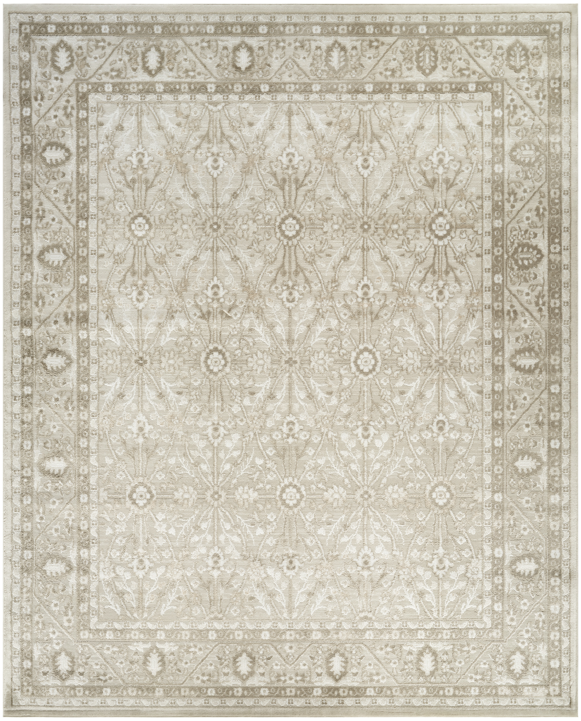 Nourison Dekor 7'10" x 9'10" Ivory Taupe Vintage Indoor Rug