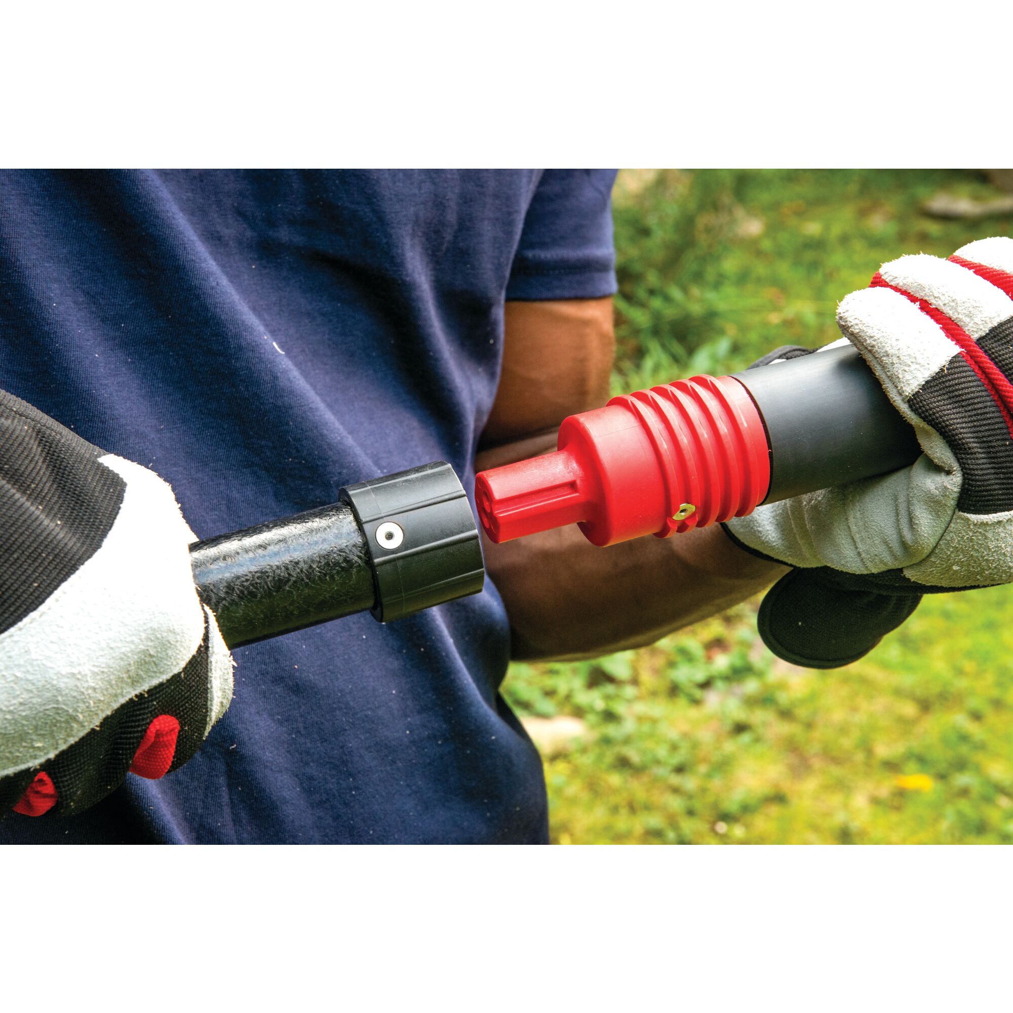Up to 14 foot reach with extension pole feature of cordless pole chainsaw tool only.