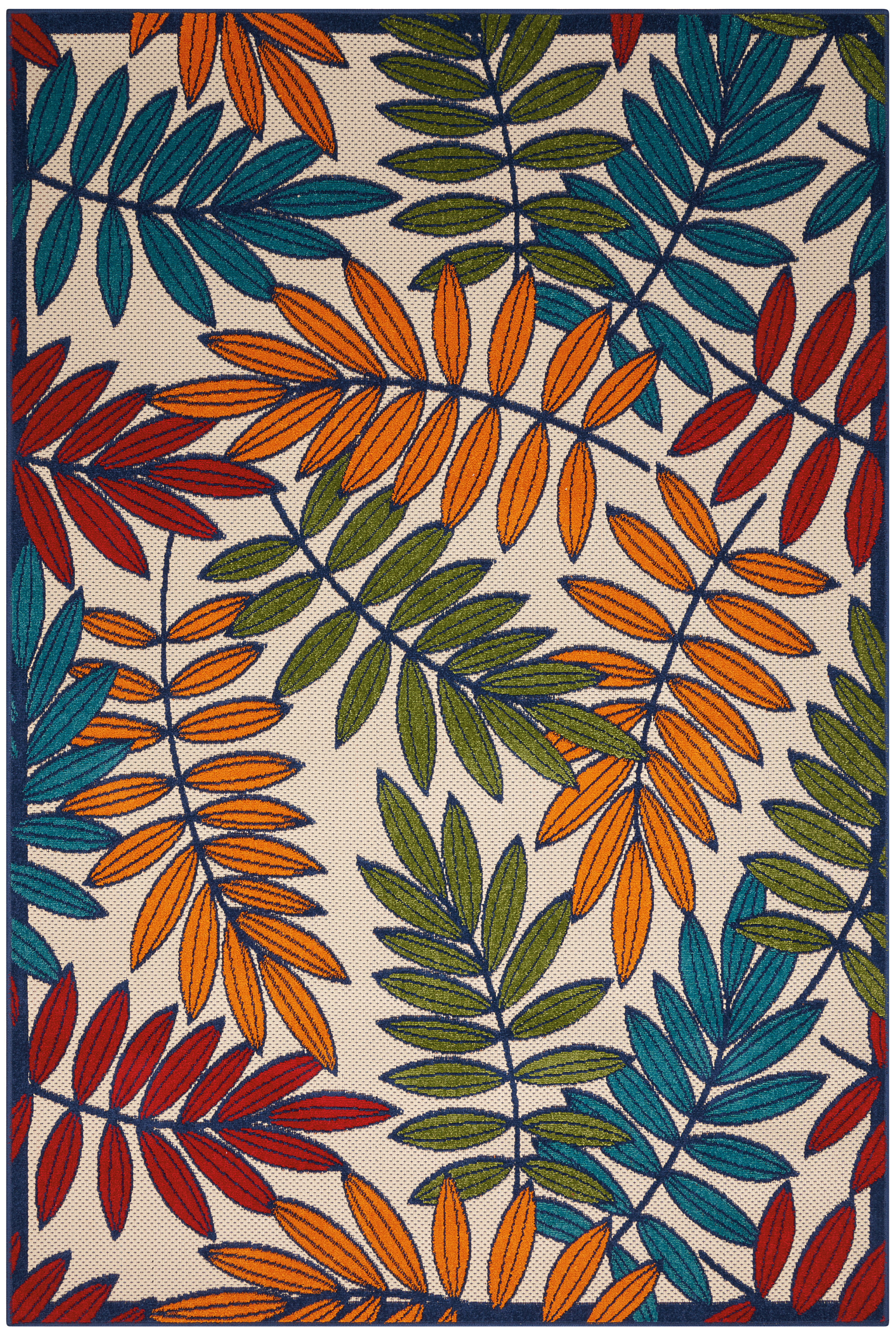 Nourison Aloha 5'3" x 7'5" Multicolor Tropical Rug