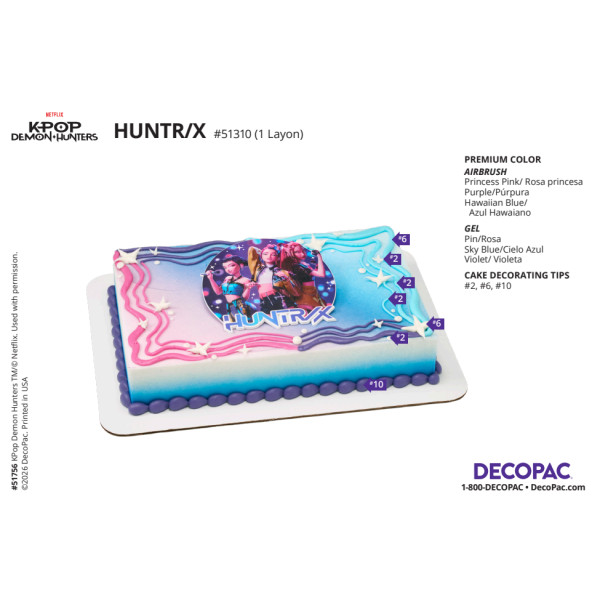 KPop Demon Hunters HUNTR/X Cake Decorating Instruction Card