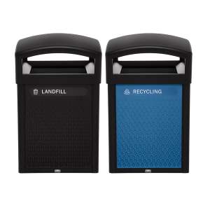 Rubbermaid Commercial, Decorative Plastic Mixed Recycling Panels, Medium, Blue, 4/Case