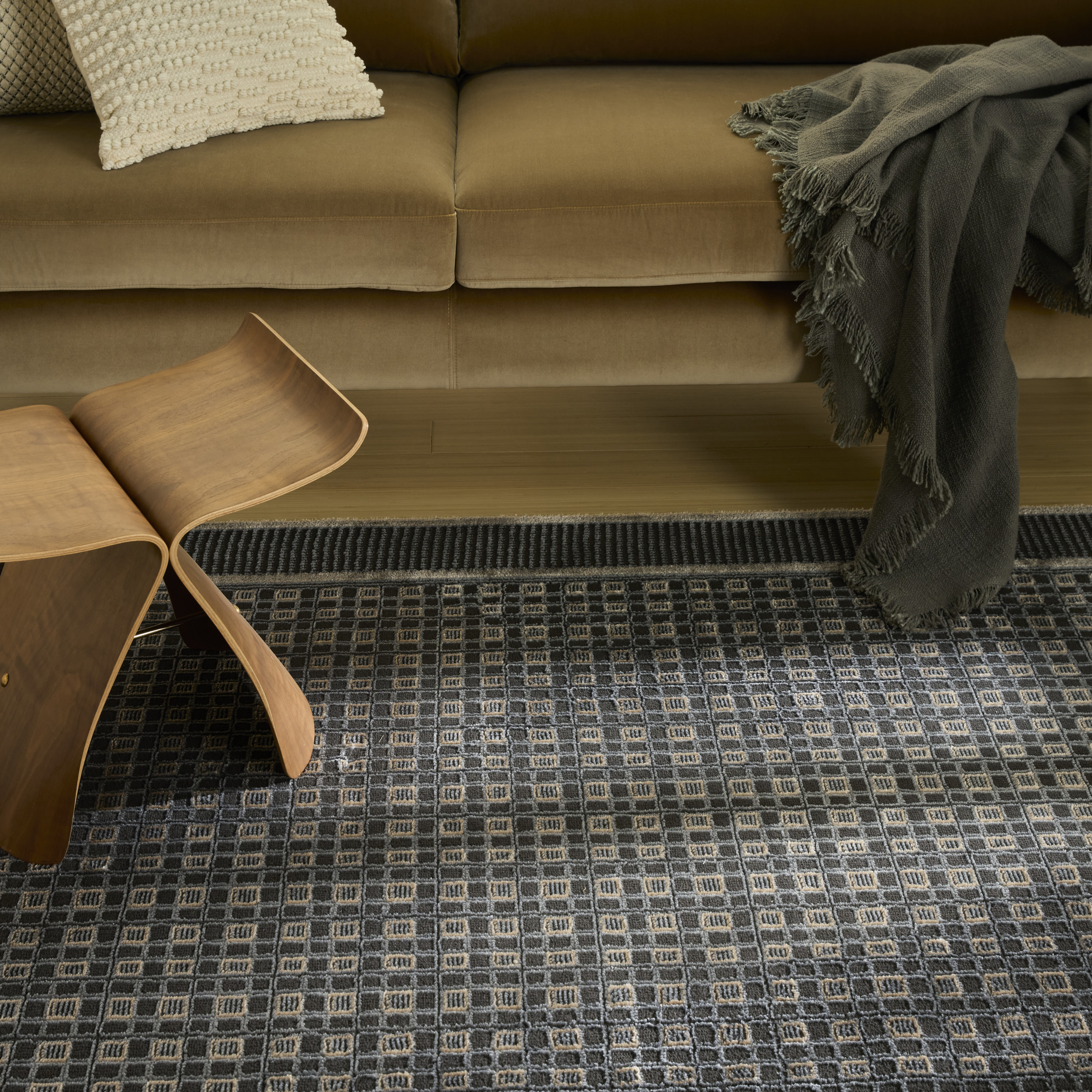 Nourison Nordic 5' x 7' Black Taupe Art Deco Indoor Rug