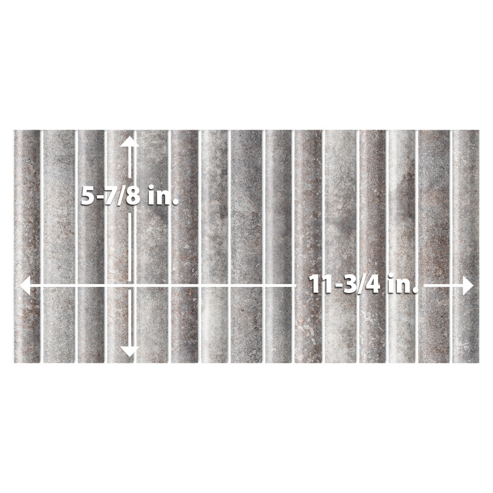 Rubik Greige 5-7/8 in. x 11-3/4 in. Ceramic Wall Tile