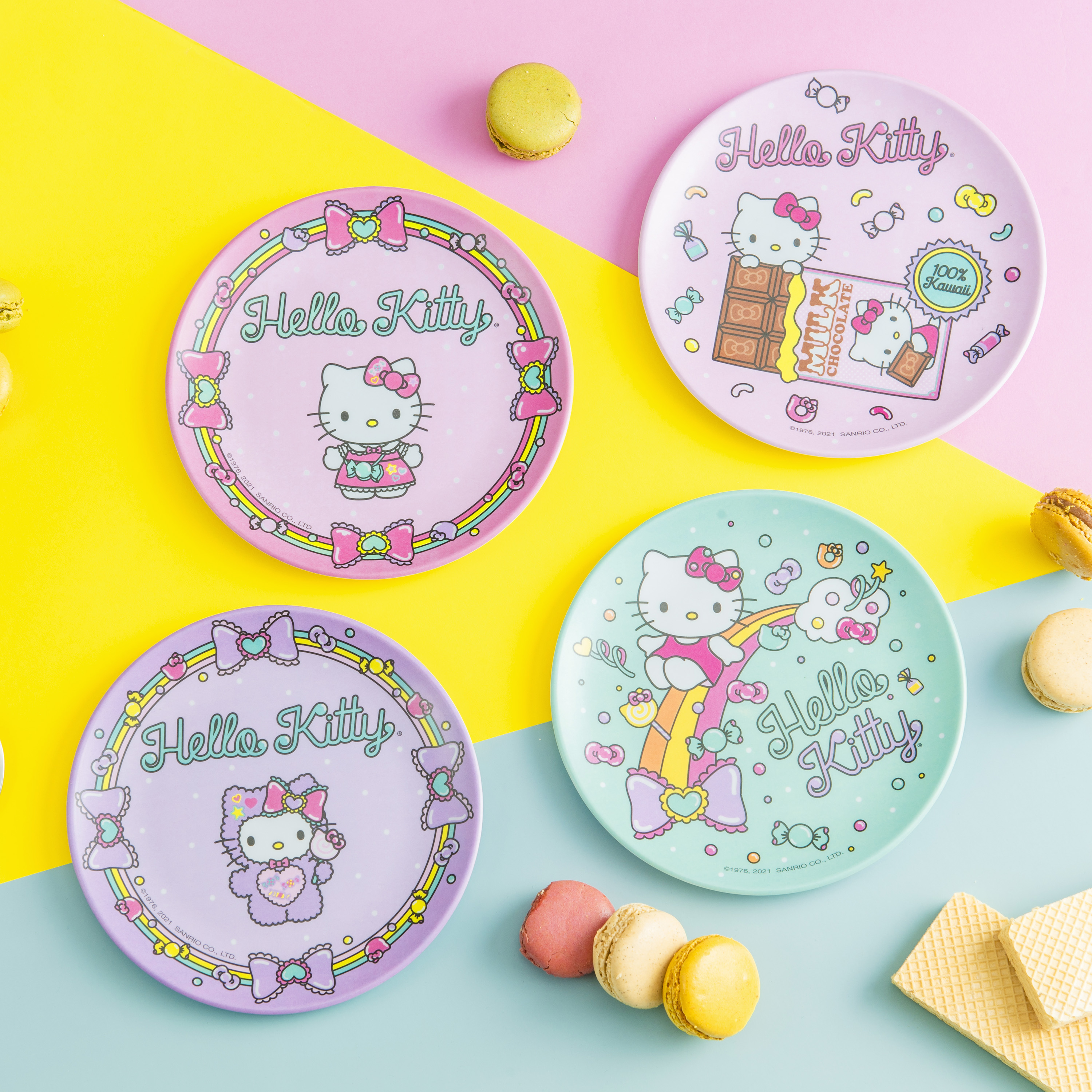 Sanrio 6-inch Appetizer Plate, Hello Kitty, 4-piece set slideshow image 4