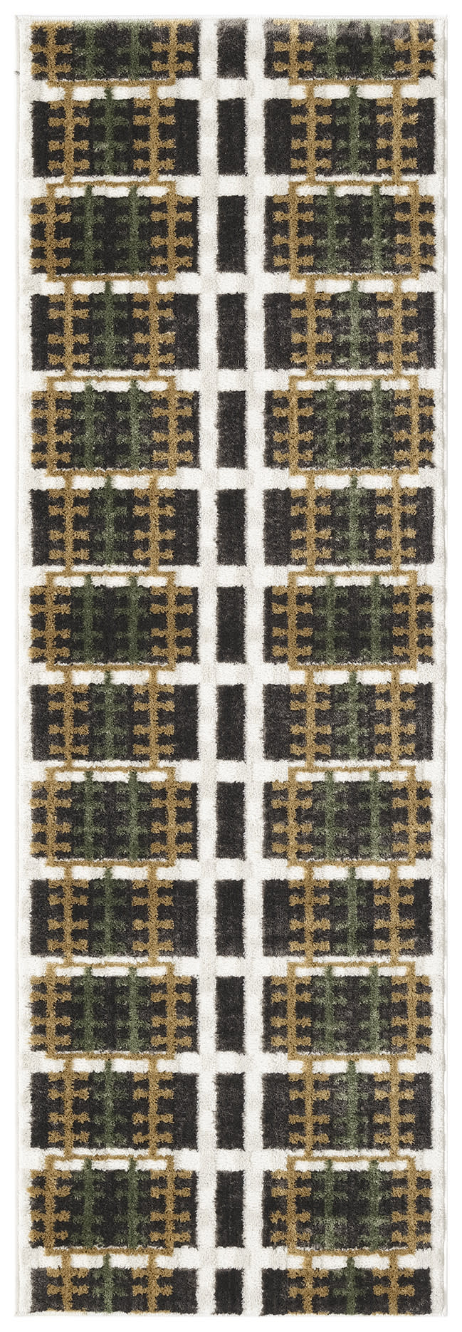 Nourison Nordic 2' x 6' Charcoal Multicolor Modern Indoor Rug