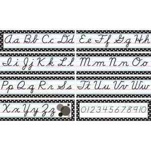 Black Polka Dots Cursive Mini Bulletin Board Set