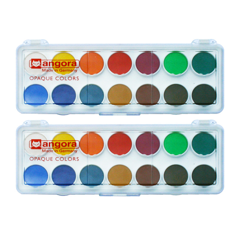 14-Pan Opaque Watercolor General Set Per Set, 2 Sets