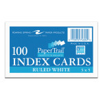 PaperTrail Index Cards, 3" x 5", Ruled, Pack of 100 ROA74804