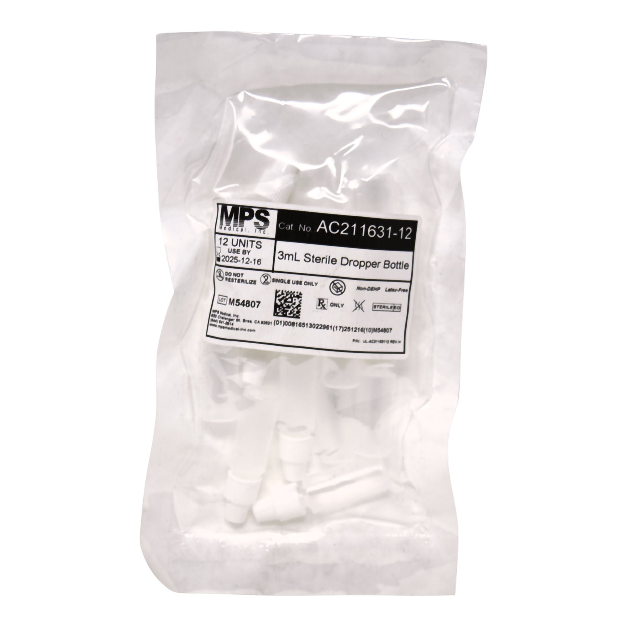 MPS Medical 3 mL Sterile Dropper Bottles