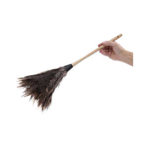 Boardwalk, Professional Ostrich Feather Duster, 13" Handle, Ostrich Feather, Gray, 10 in