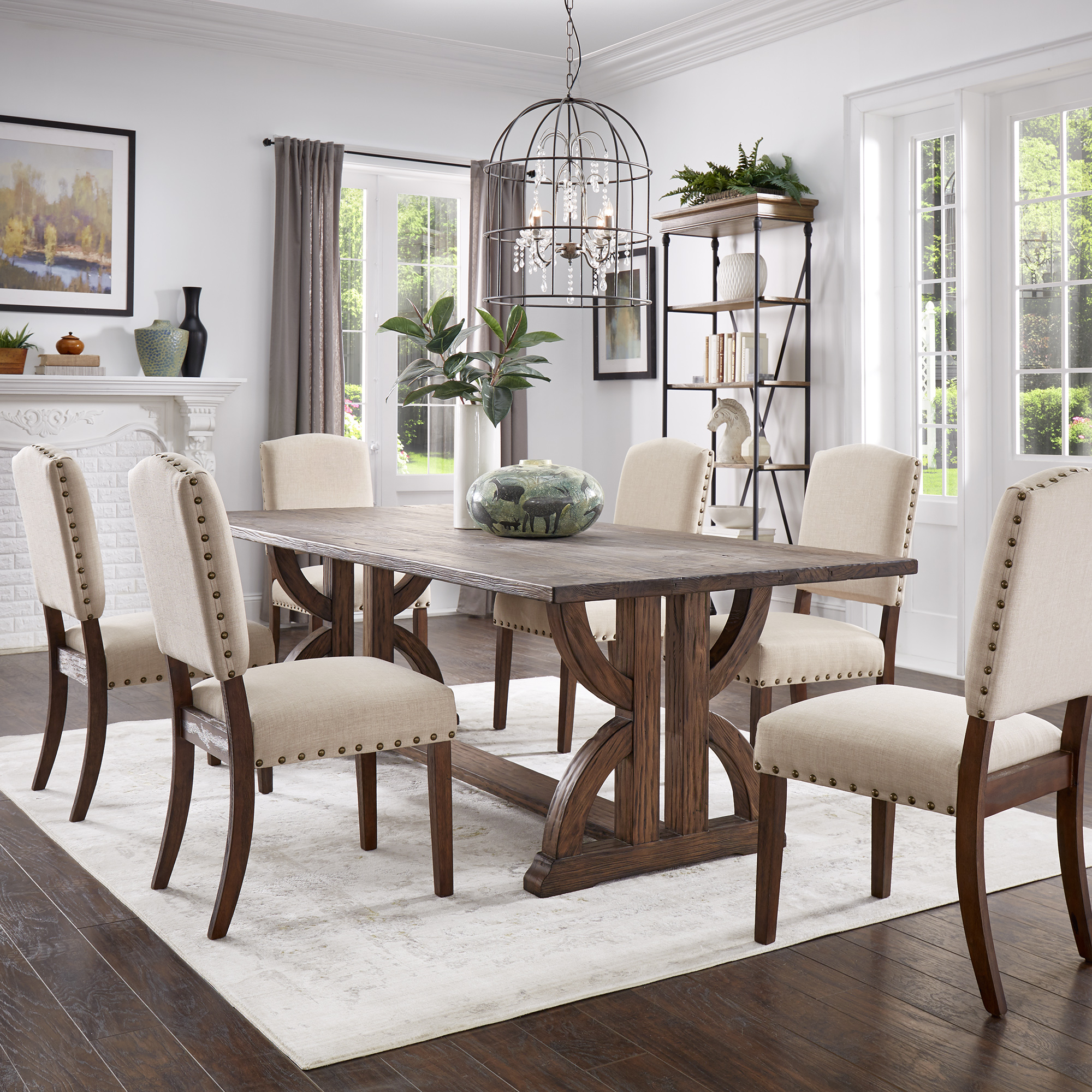 6-Person Reclaimed Wood Rectangular Dining Set