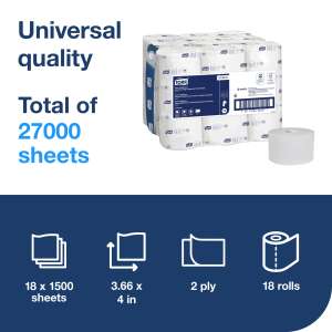 Tork, T5 OptiServe High Capacity Coreless, 2 ply, 3.66in Bath Tissue