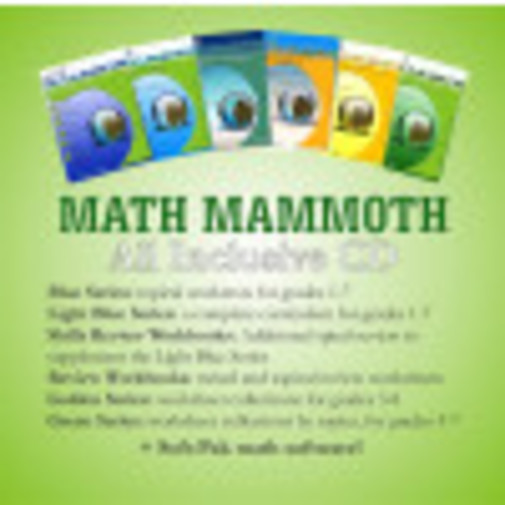 Math Mammoth All Inclusive Bundle: Blue / Light Blue / Skills Review / Review Workbooks CD