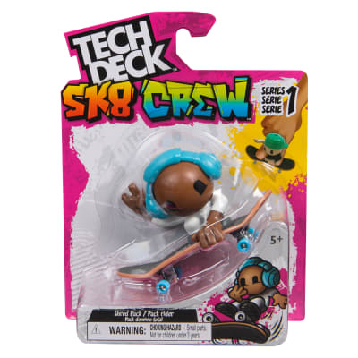 Tech Deck Sk8 Crew, Exclusive Fingerboard with Assistive Figure, Collectible and Customizable Mini Skateboards, Kids Toys for Ages 5 and up (Styles May Vary)