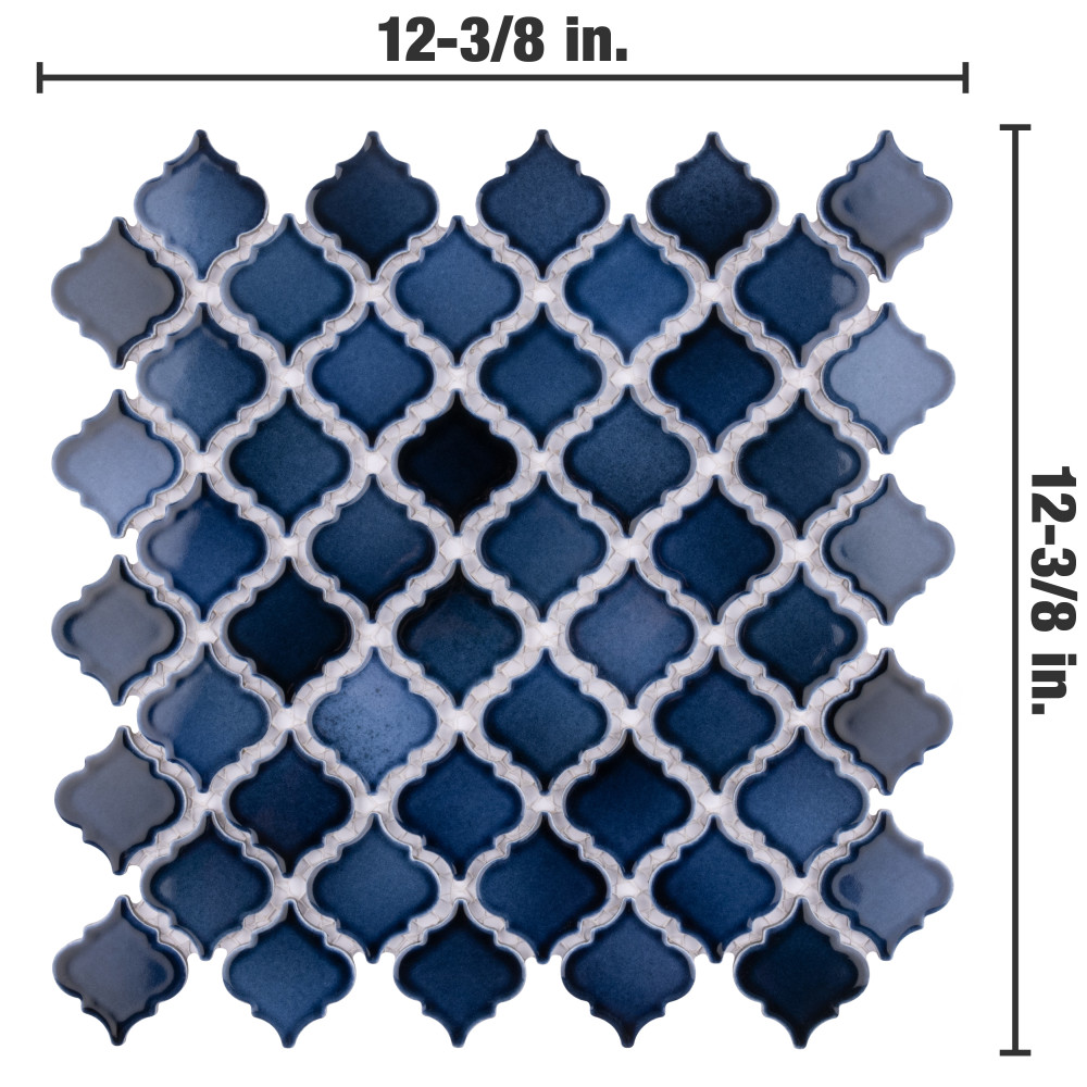 Hudson Tangier Midnight 12-3/8 in. x 12-3/8 in. Porcelain Mosaic Tile